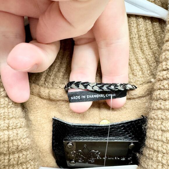 Mackage Jacket Women Size Small Camel Brown Spread Collar Button Down Wool Coat - Picture 3 of 12